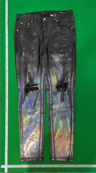 Purple Brand Logo-Print Light Wash Jeans - 5
