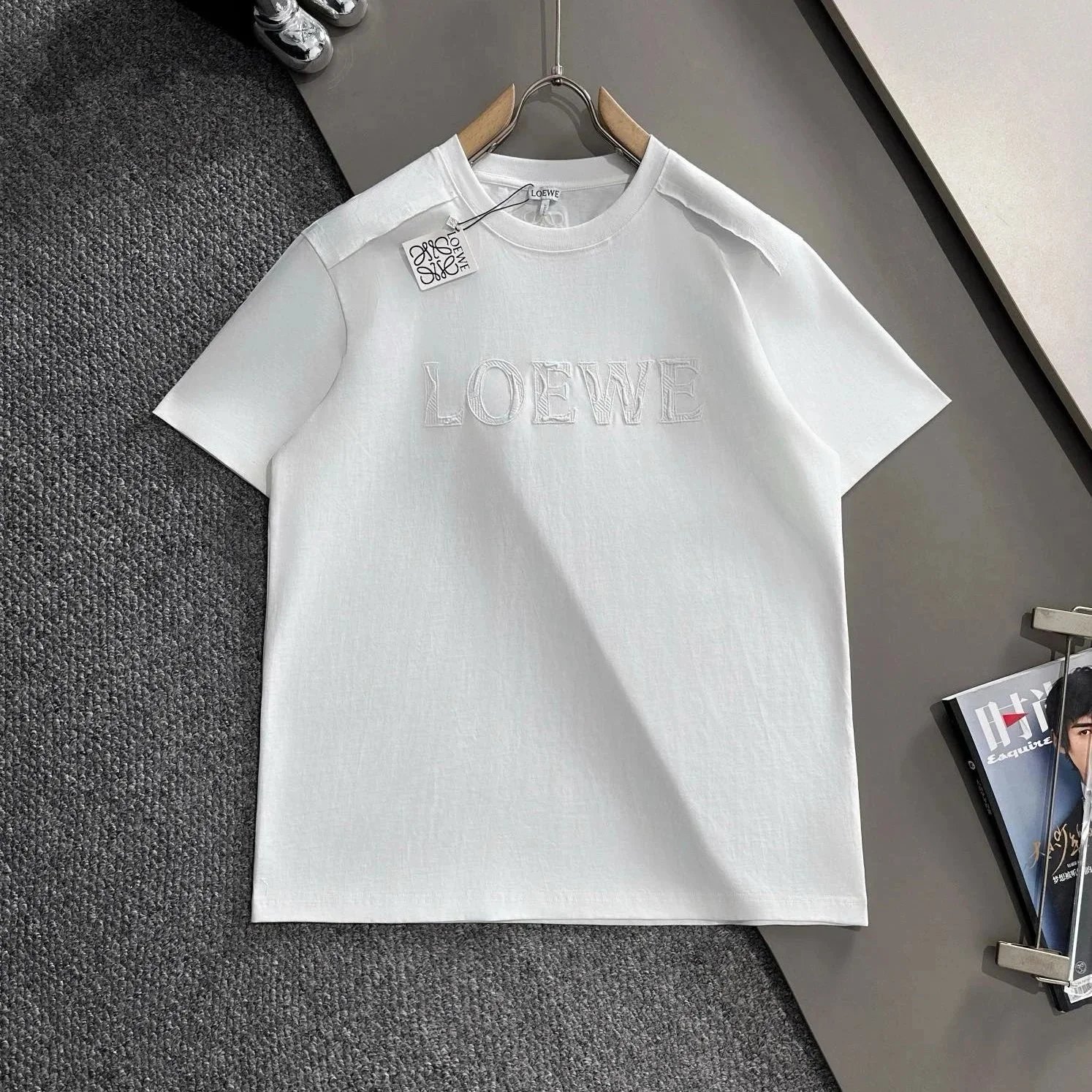 Loewe Embroidered Logo White T-Shirt - 1