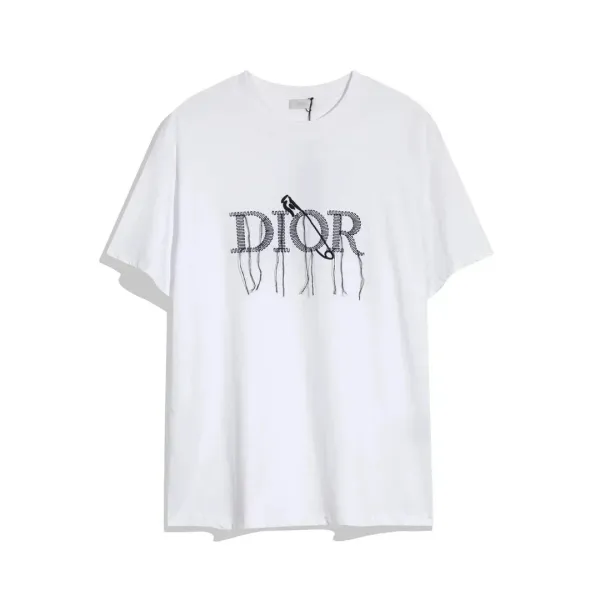 Dior CD Icon Embroidered White T-Shirt - 1