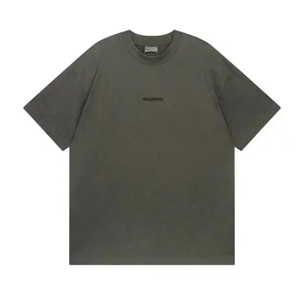 Balenciaga Logo Print Oversized T-Shirt Army Green - 1