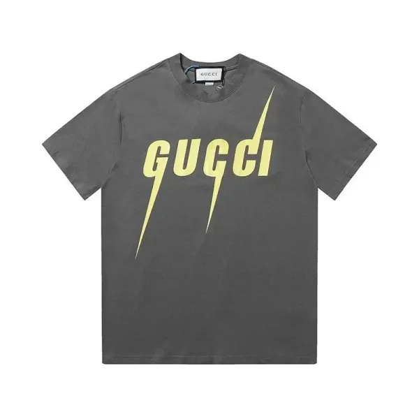 Gucci Lightning Logo T-Shirt Gray - 1
