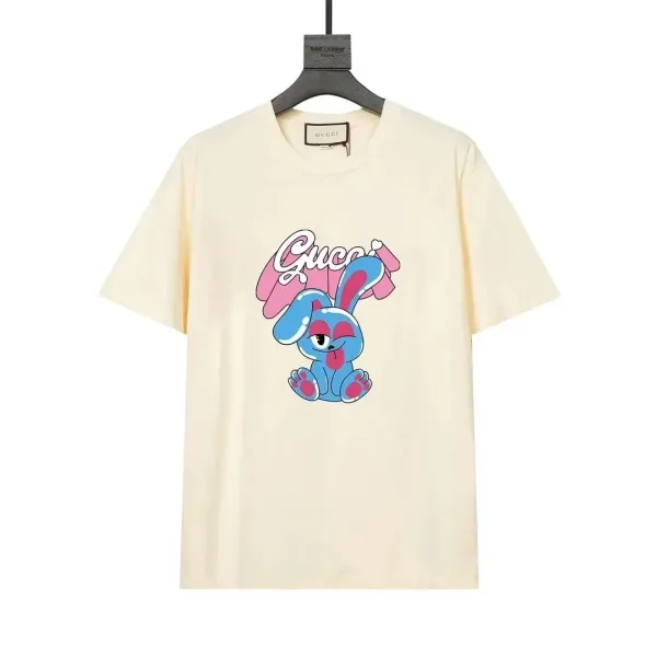 Gucci Bunny Graphic Print Beige T-Shirt - 1