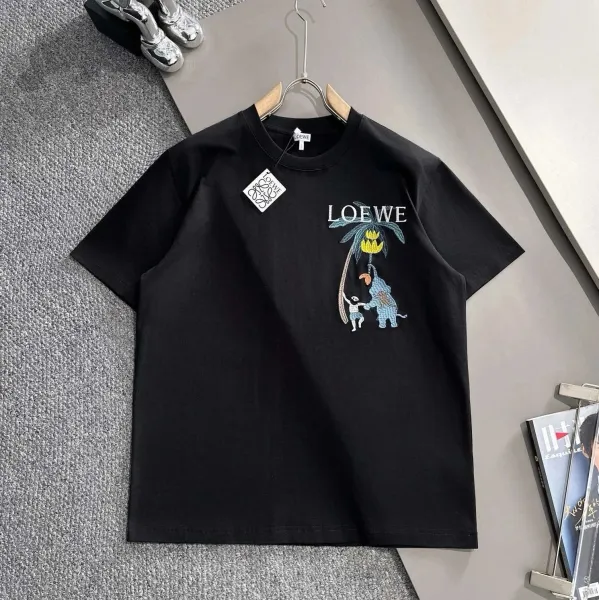 Loewe Palm Tree Embroidered T-Shirt Black - 1
