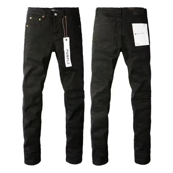 Purple x Unknown Artist Distressed Paint-Splatter Slim Fit Jeans - 4