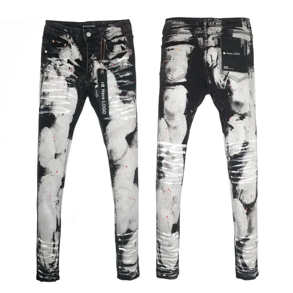 Have LOGO Paint Splatter Distressed Skinny Jeans - 1
