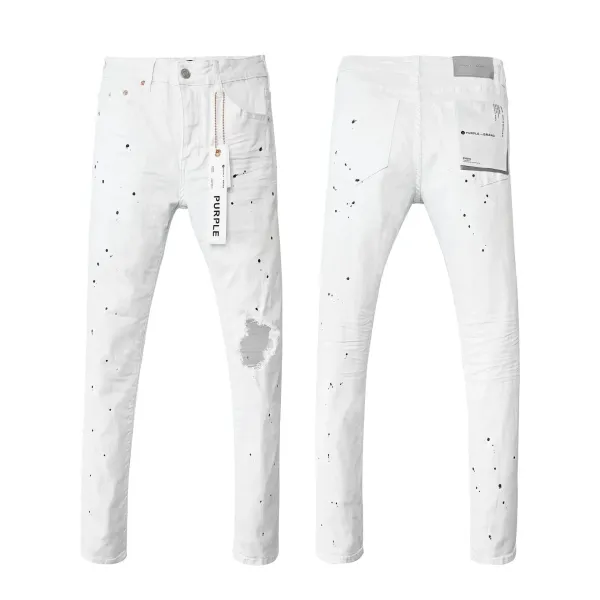 Purple Brand Logo-Print Light Wash Jeans - 11