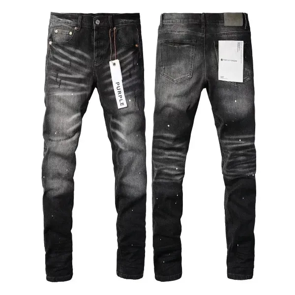 Purple x Unknown Artist Distressed Paint-Splatter Slim Fit Jeans - 11