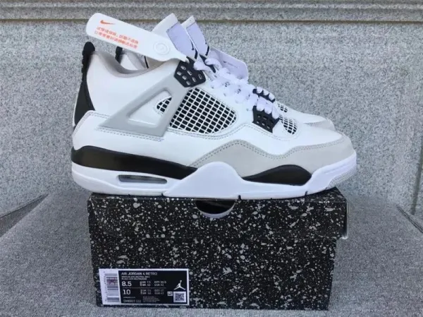 Air Jordan x KNCW Paris Air Jordan 4 Snorkel Slate/Vanilla/Coffee Liquor Sneakers - 12