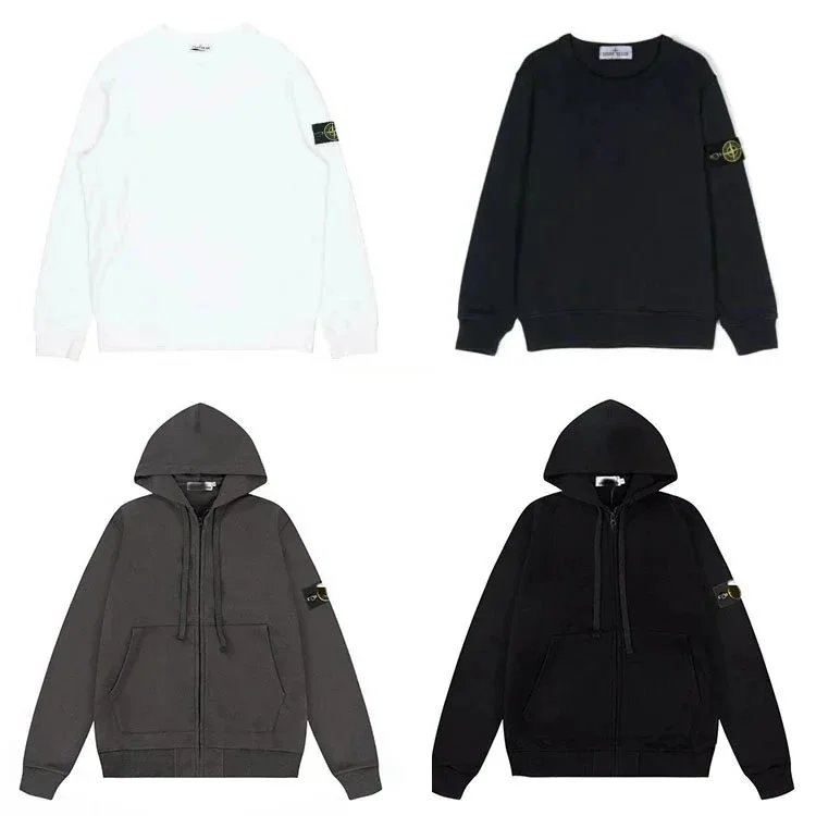 Basic Crewneck Fleece-Lined Loopback Cotton Solid Color Sweatshirt Long Sleeve Pullover Top Unisex Streetwear