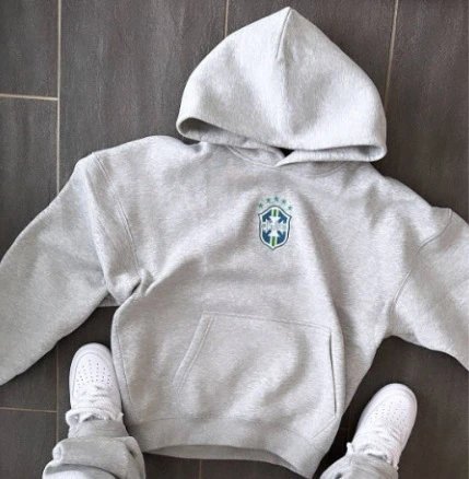 Gray Hooded Sweatshirt (Badge)