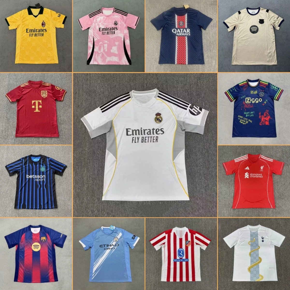 Real Madrid jersey Barcelona Arsenal Paris Manchester City Chelsea Atletico Madrid AC Inter Dortmund Juve Bayern soccer jerseys
