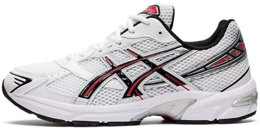 white, black and red