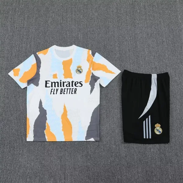 Real Madrid x Adidas 2023-24 Third Kit Multicolor Jersey and Black Shorts Set - 1