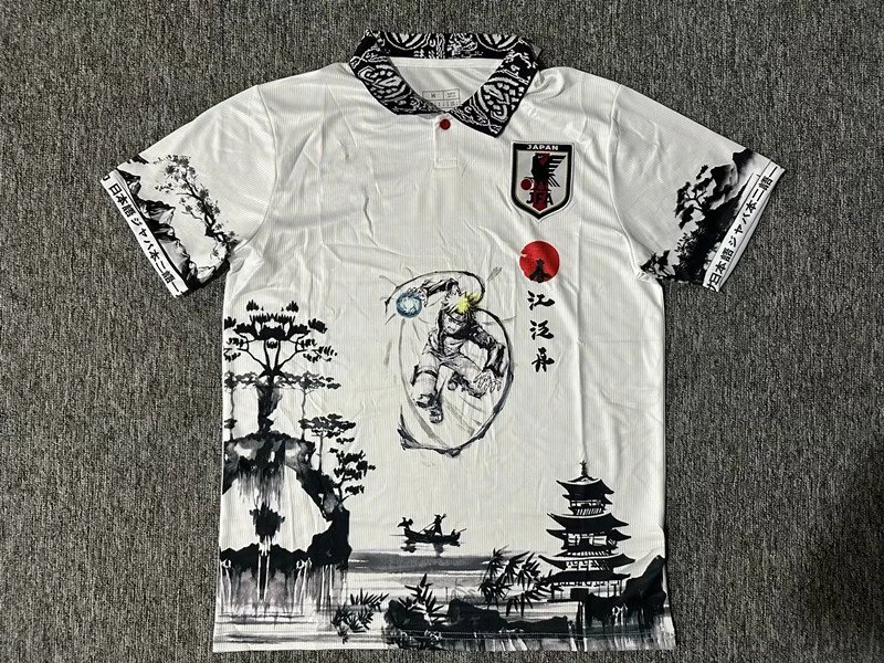 Japan Football Association x Naruto Collaboration Polo Shirt White