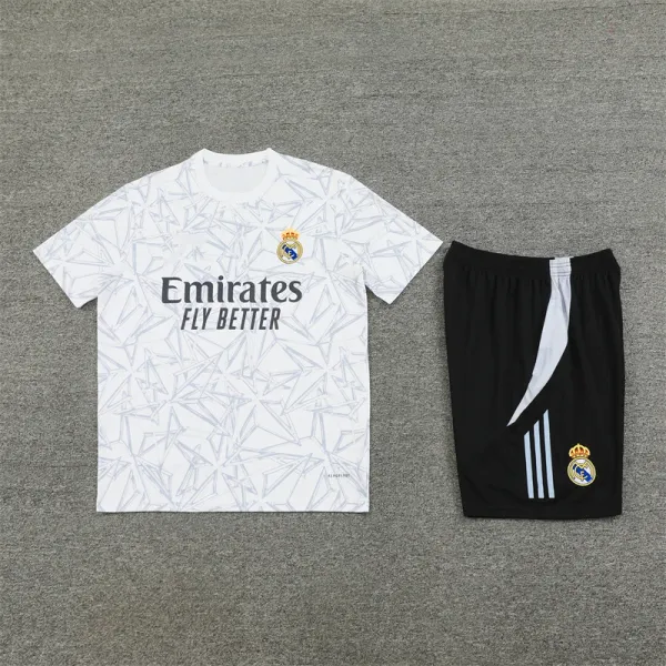 Real Madrid x Adidas 2023-24 Third Kit White/Black Jersey and Shorts Set - 1
