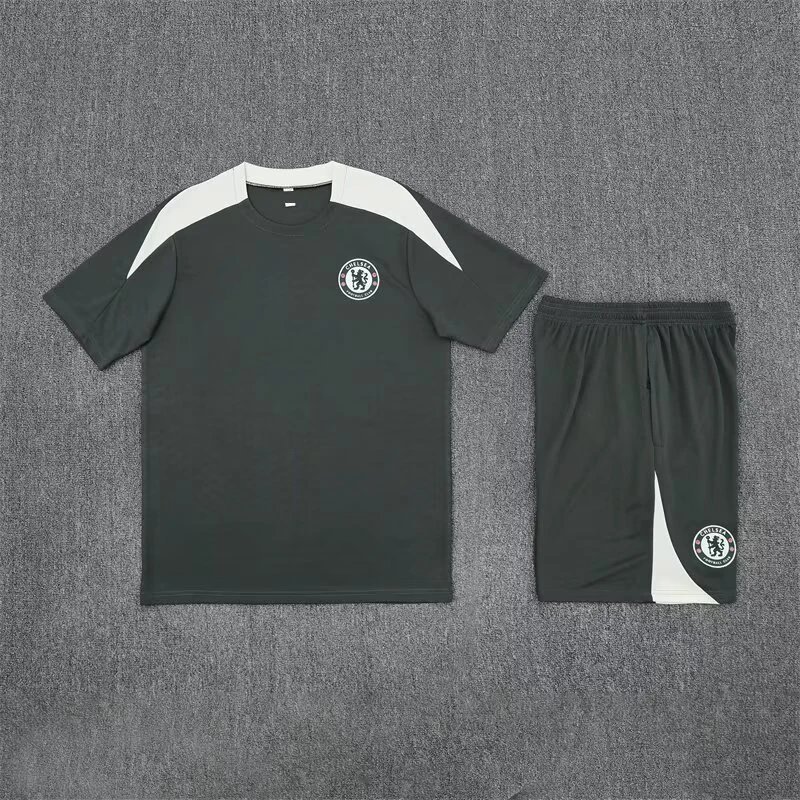 Chelsea FC Training Set Dark Gray with White Accents Activewear - 1