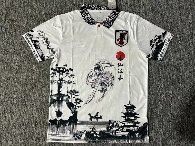 Japan Football Association Samurai Ink Wash Polo White Polo Shirt