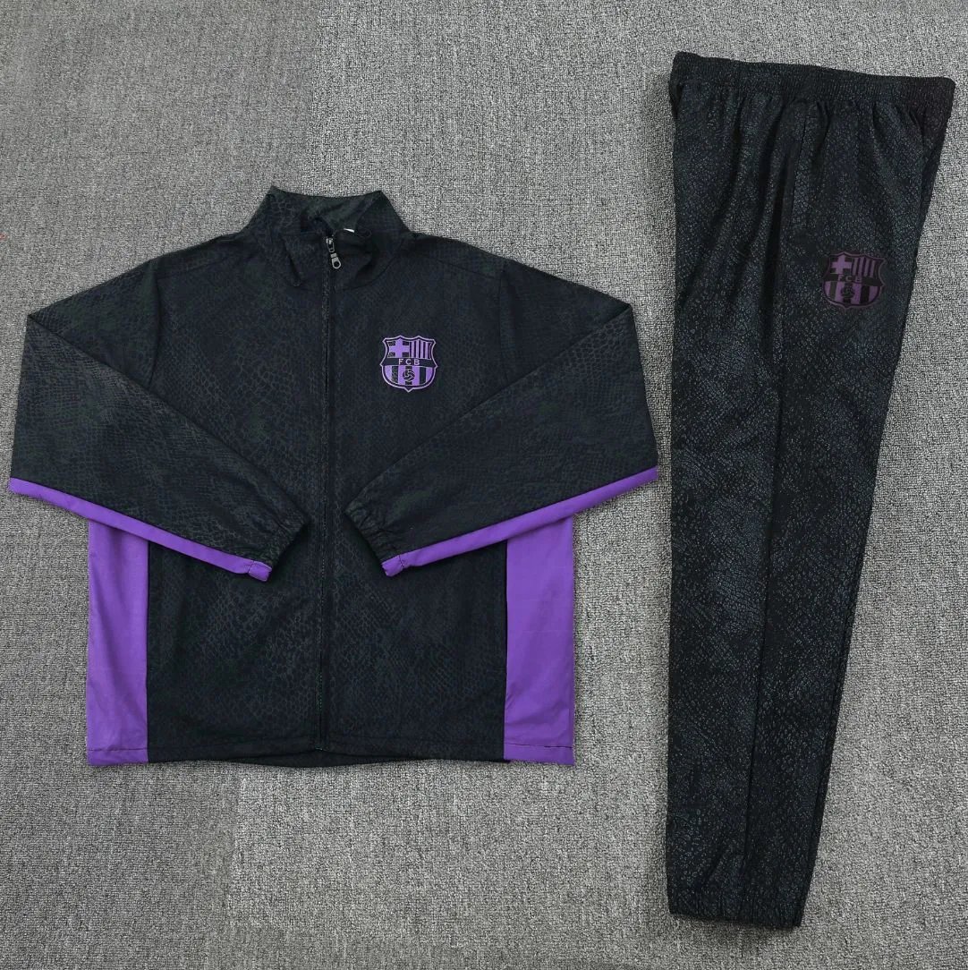25 Barcelona Black Windbreaker Set