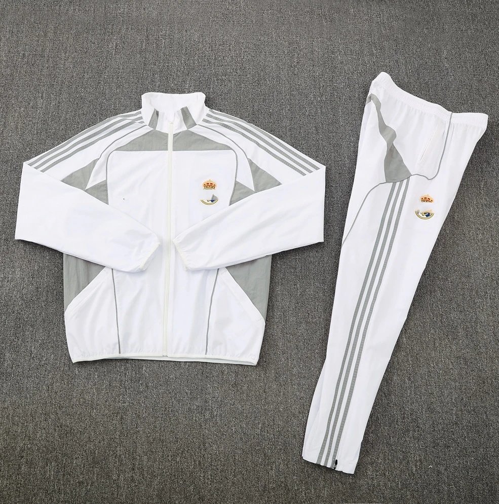 25 Real Madrid White Windbreaker Set
