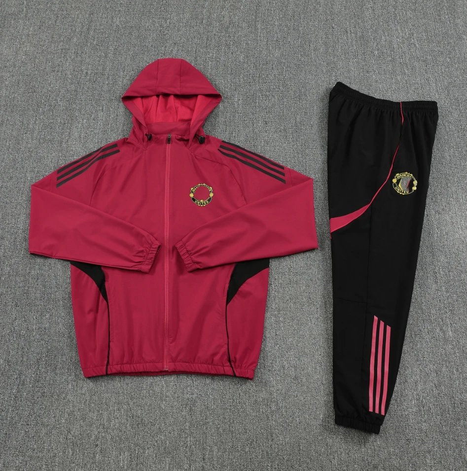 Manchester United trench coat set in red