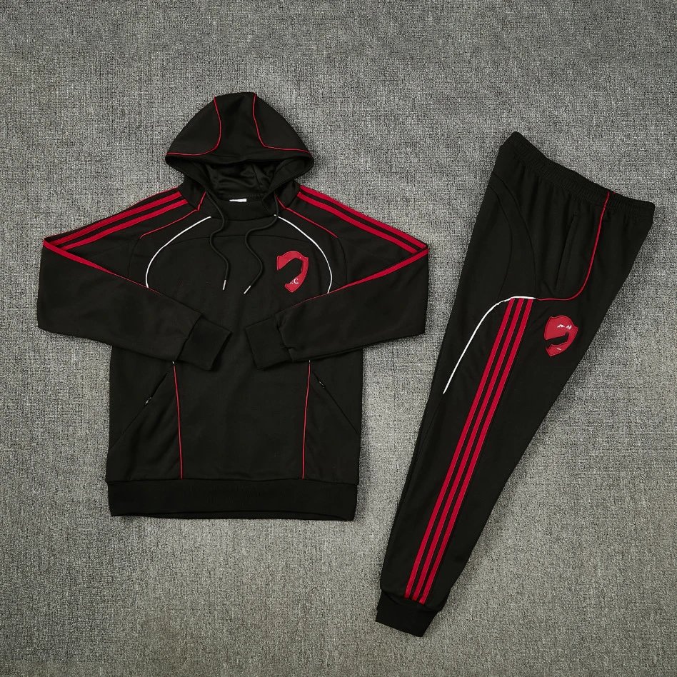 2627LWP Black and Red Hoodie Set
