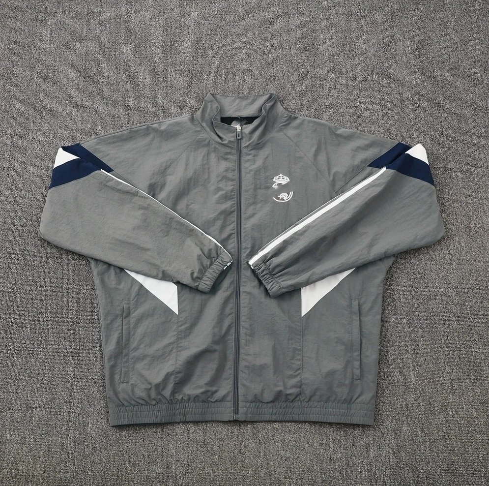 25 Real Madrid Grey Windbreaker