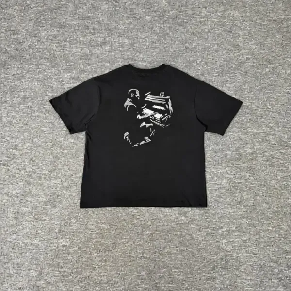 Design Graphic Print Black Oversized T-Shirt - 1
