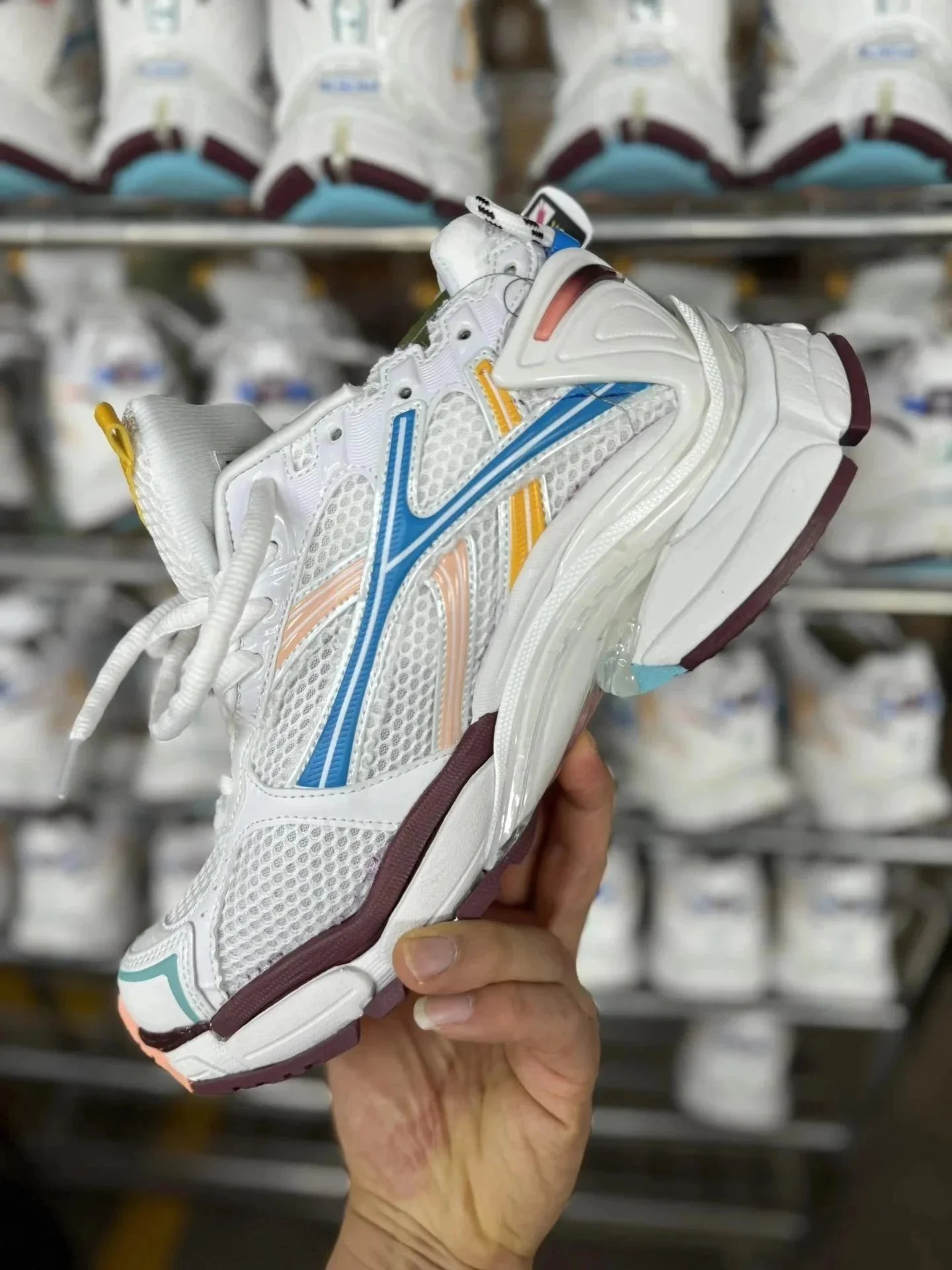 Balenciaga x Asics Runner White Orange Sneakers - 10