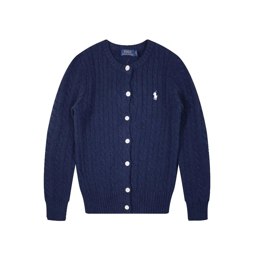 Polo Ralph Lauren Cable Knit Cardigan Lavender Sweater - 16