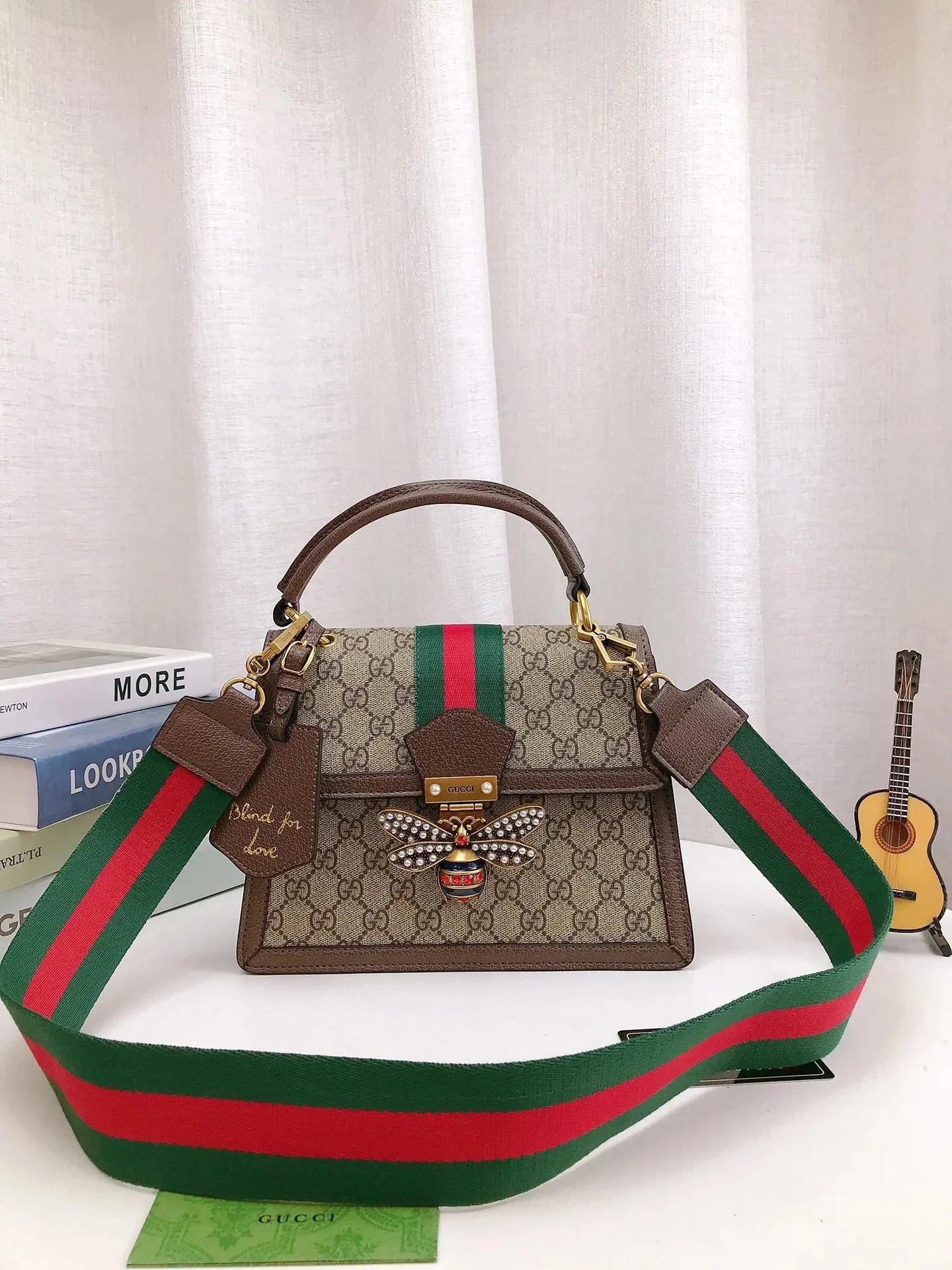 Gucci GG Marmont Mini Hobo Bag Beige with Web Stripe Shoulder Bag - 28