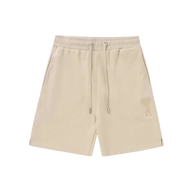 Ami Paris Heart Logo Shorts Beige - 17