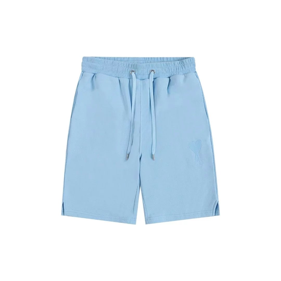 Ami Paris Heart Logo Shorts Beige - 25