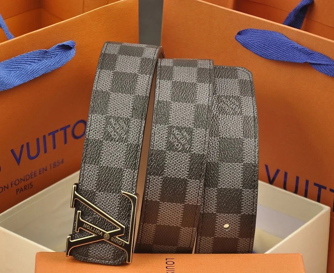 Louis Vuitton Damier Graphite Reversible Belt with LV Buckles Black / Gray Belt - 11