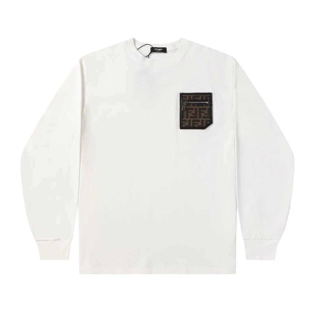 Loewe Leather Patch Long-Sleeve T-Shirt White - 16