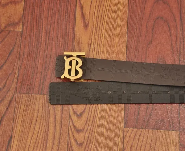 Burberry Reversible Leather Strap Togo Belt Beige Leather Belt - 5