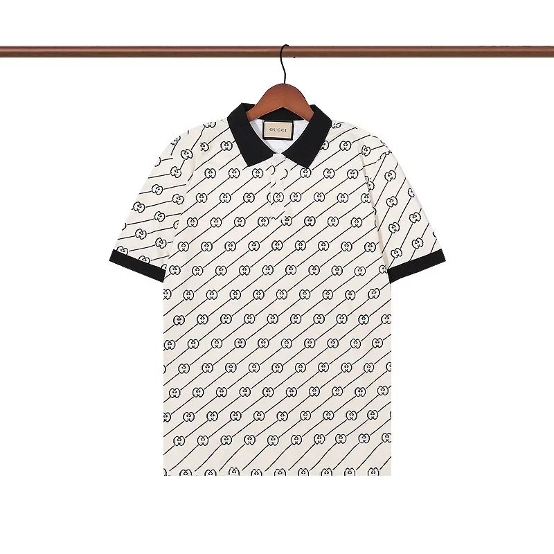 Gucci GG Logo Print Polo White Polo Shirt - 24
