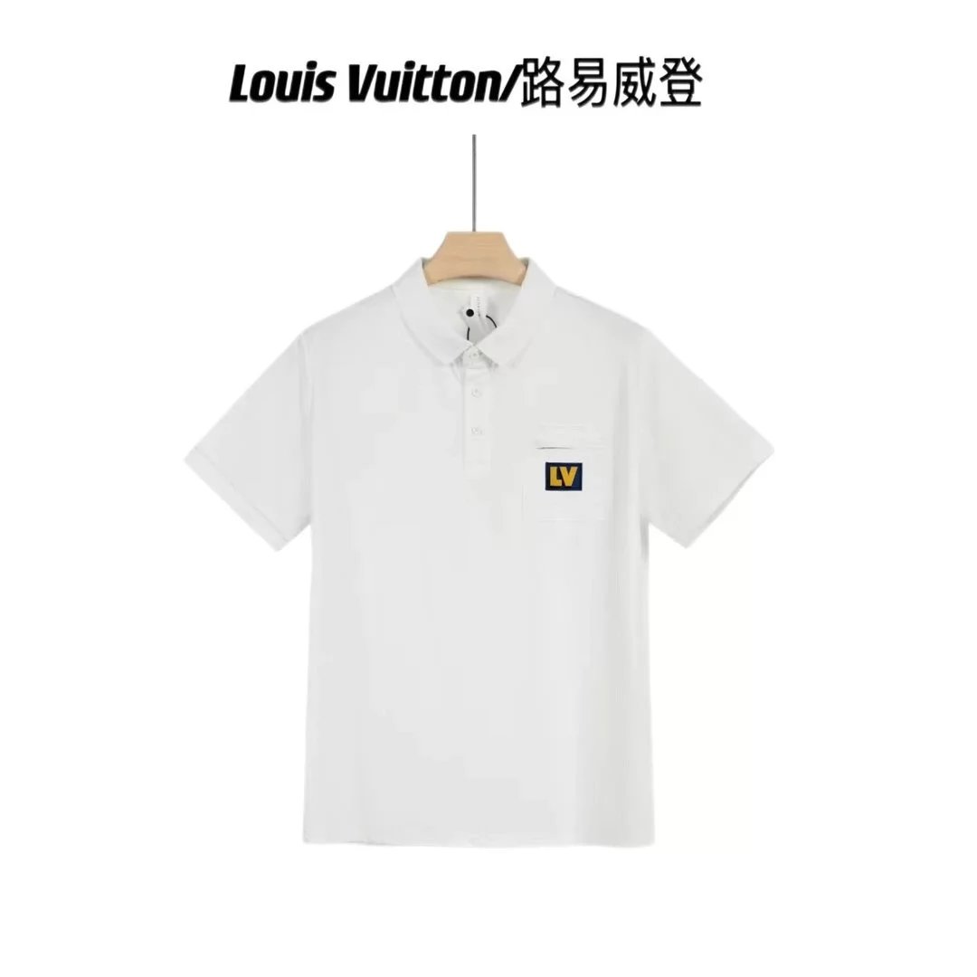 Louis Vuitton LV Monogram Embroidered White Polo Shirt Tops Polo - 20