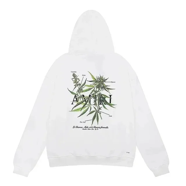 AMIRI Hoodies & Sweatshirts Logo Print Pullover Hoodie with Palm Tree Back Graphic product detail image 11