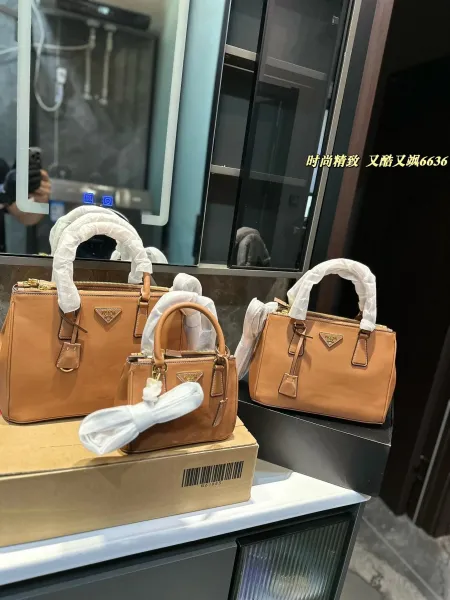 Prada Galleria Saffiano Leather Black Handbags - 14