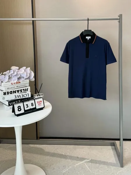 Lacoste Classic Polo Shirt White with Navy Trim Polo - 14