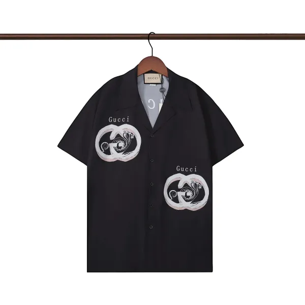Gucci GG Embroidered Shirt White with Red-Green Trim - 27