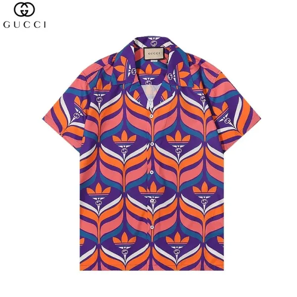 Gucci GG Embroidered Shirt White with Red-Green Trim - 36