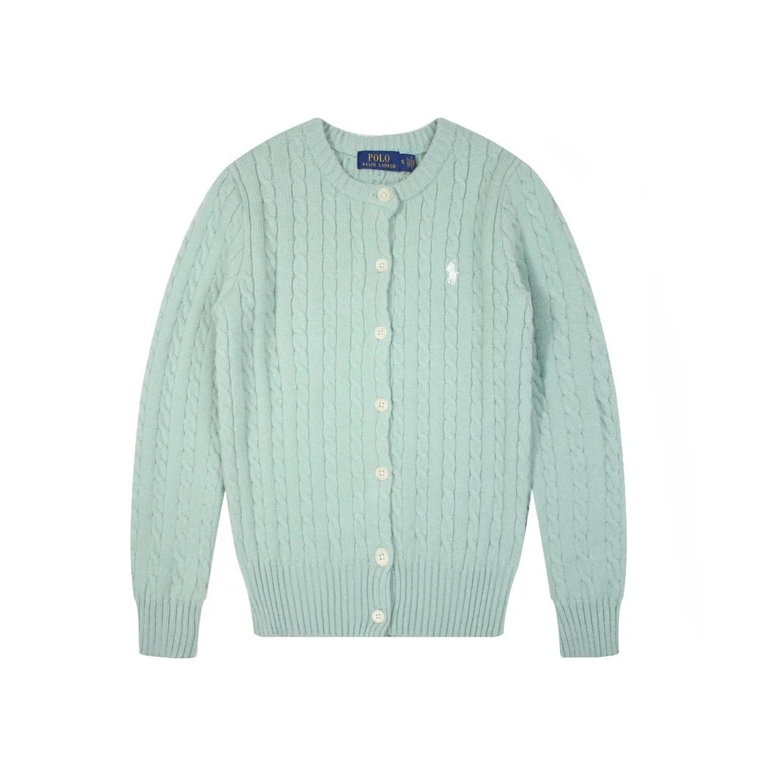 Polo Ralph Lauren Cable Knit Cardigan Lavender Sweater - 15