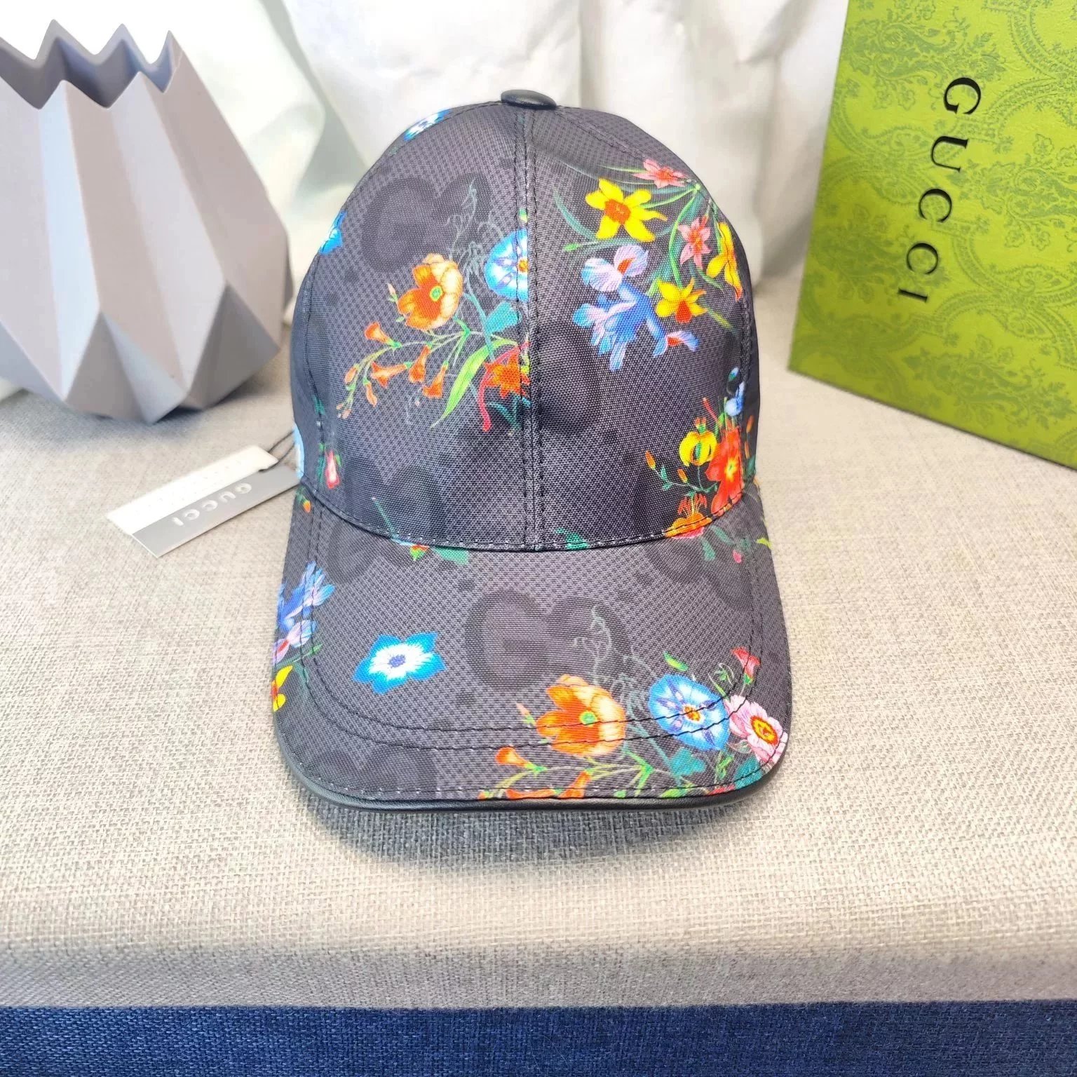 Gucci GG Monogram Baseball Cap White with Yellow Trim - 5