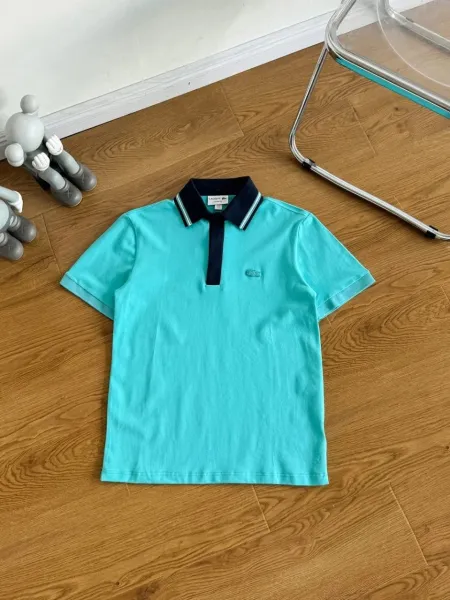 Lacoste Classic Polo Shirt White with Navy Trim Polo - 7