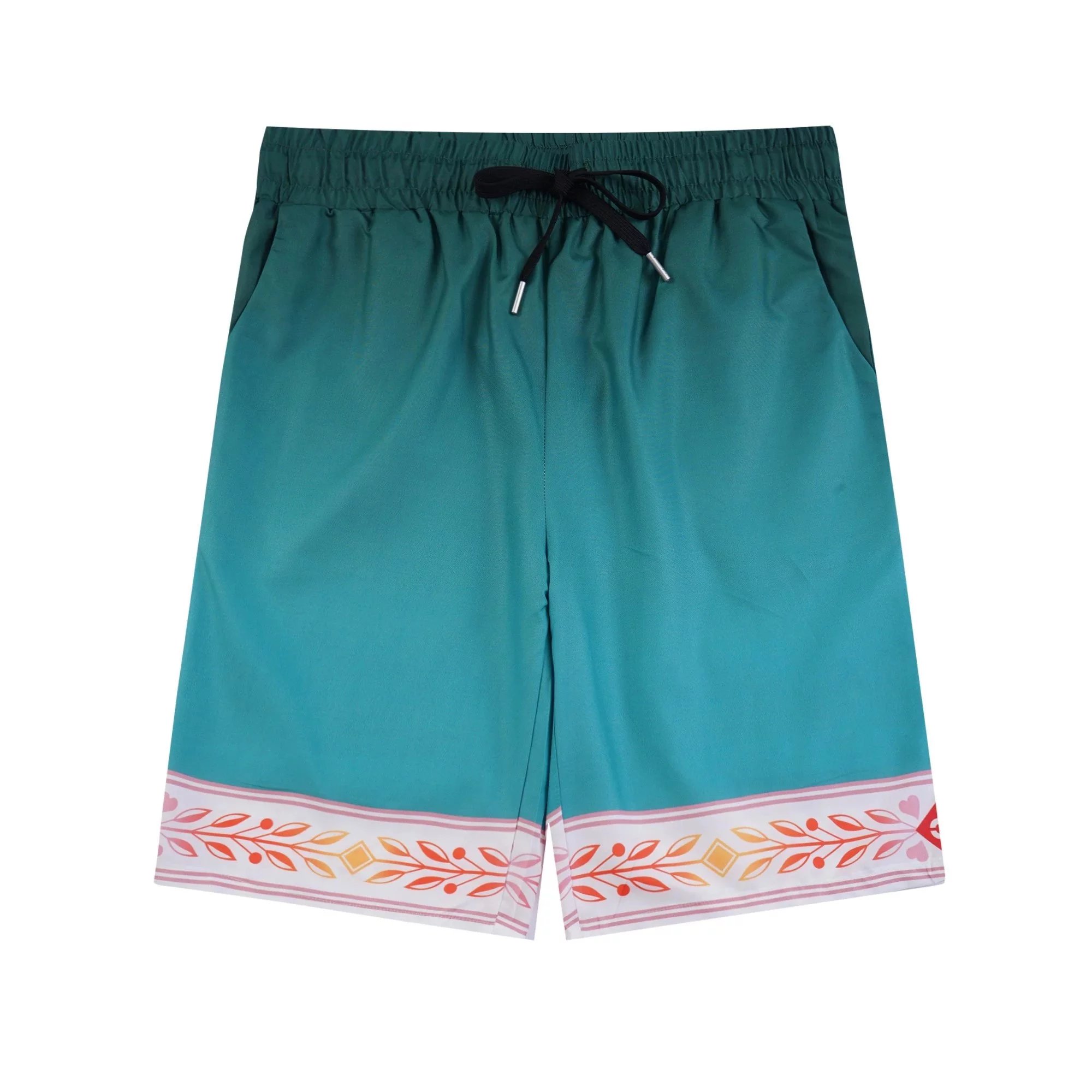Design Grid Print Baseball Shorts White Pink Green - 20