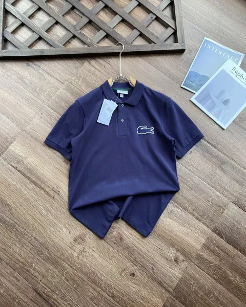 Lacoste Classic Polo Shirt White with Navy Trim Polo - 9