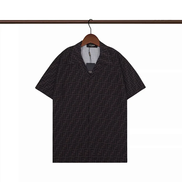 Fendi Shirts Short-Sleeve FF Monogram Camp-Collar Shirt product detail image 3