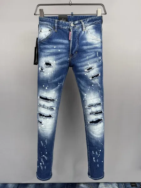 Dsquared2 Distressed Paint-Splatter Slim Fit Jeans - 30