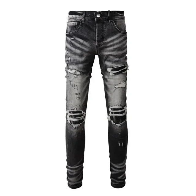 AMIRI Jeans Distressed skinny with logo appliqué product detail image 25